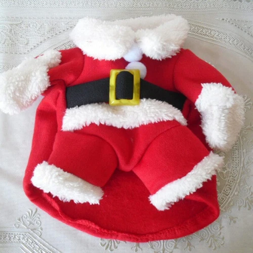 Christmas Cat Costumes Funny Santa Claus Clothes Small Cats Dogs Xmas New Year - Picture 6 of 10