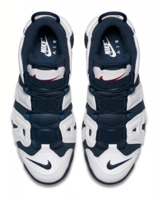 Nike MEN'S Air More Uptempo OLYMPIC USA White Midnight Navy SIZE 9