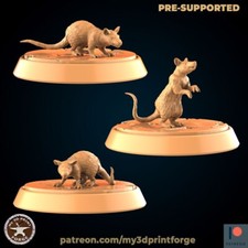 Maus / Ratten von My3dPrintForge Dnd, Dungeon and Dragon Mini, Tabletop Miniatur