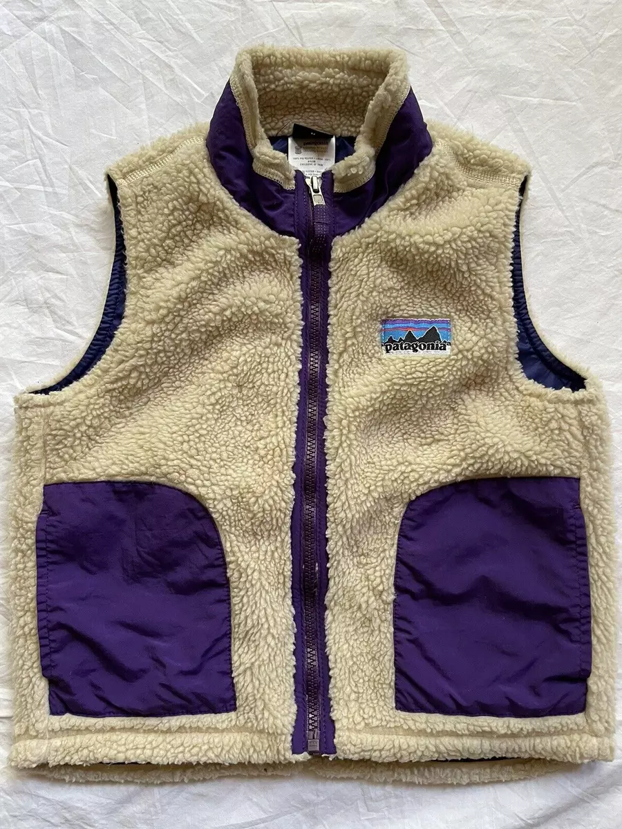 PATAGONIA Retro-X Deep Pile Fleece Cream Sherpa Vest Youth Kids Sz XS (5-6)