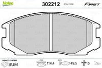 Valeo 302212 Bremsbelagsatz, Scheibenbremse FüR Daihatsu Mitsubishi Proton