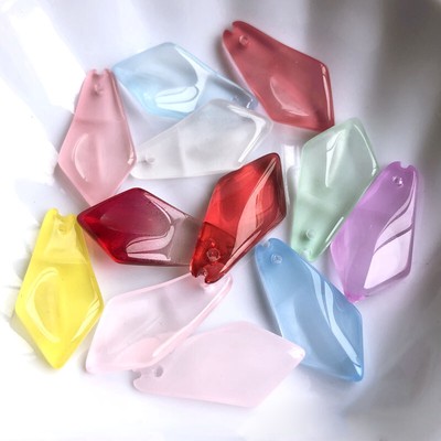 10pcs Arrow Petal Shape 25x13mm Lampwork Glass Crystal Pendants Loose Beads