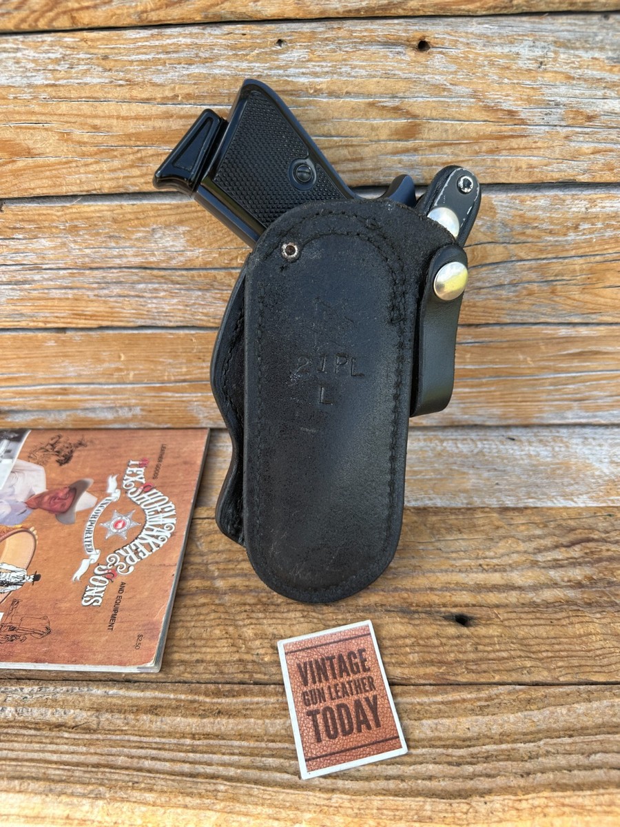 Tex Shoemaker Plain Black Leather Paddle Holster For Walther PPK/S