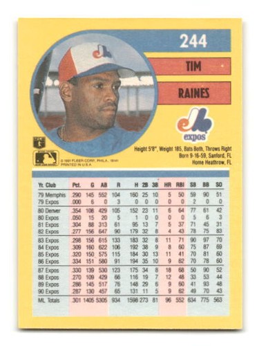 1991 Fleer Baseball Card #1 - #350 - - - Pick A Card - - - Complete a Set - Picture 289 of 419