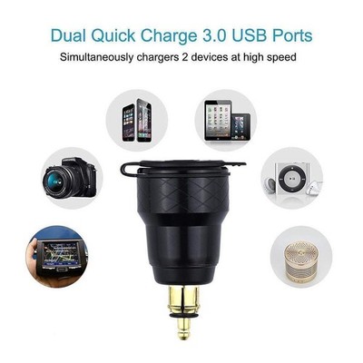 Stecker an USB-Ladegerät mit LED-Voltmeter 30W 12V-24 V, Typ C und