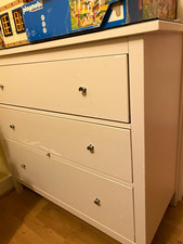 Ikea Chest of Drawers – 3 Drawers + Glass Top Panel – Good Condition