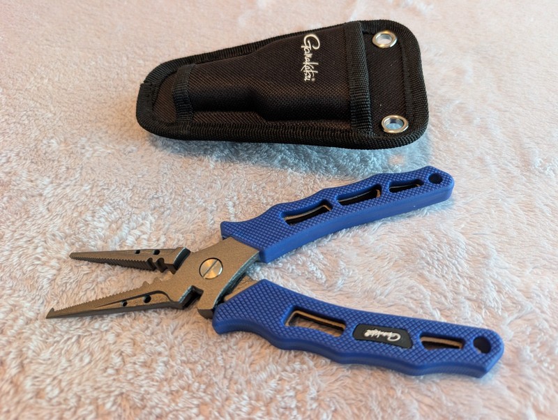 GAMAKATSU 7" FISHING PLIERS & Cut Tool Stainless Steel #P003 with sheath sheath!