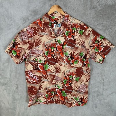 American Paradise Hawaiian Shirt Mens XXL Multicolor Short Sleeve