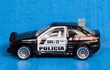 Hot Wheels Escort Rally Policia 1996 Thailand Black Base Diecast Car 01