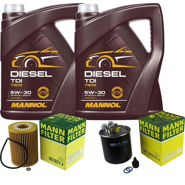 Inspektionspaket 10L Mannol TDI 5W-30 FüR Mercedes W639 CDI 3.0 W164 ML 320 122-image