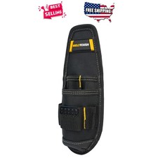 Small Tool Holder Pouch 6 Pocket Utility Organizer with Belt Clip Black Yellow