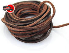 Flat Genuine Leather Strip Cord Braiding String Crafts Shoelace Tan 3mm 5 Yards