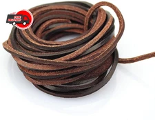 Flat Genuine Leather Strip Cord Braiding String Crafts Shoelace Tan 3mm 5 Yards