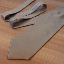 Silver Herringbone Neck Tie Mens Micro Stripe Silk Wedding Suit FORMAL Excellent