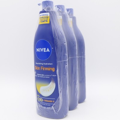 NIVEA Nourishing Hydration Skin Firming Lotion w/ Q10 + Vit C 3 Pack 16.9 oz Ea