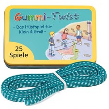 GLÜCKSWOLKE Gummitwist Buch mit 25 Spiele Indoor & Outdoor Spielzeug für Kinder