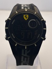 Vintage Men's Scuderia Ferrari Digital Quartz Black Dial Black Strap Wristwatch
