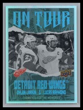 2024-25 Upper Deck #OT-23 Dylan Larkin / Lucas Raymond SN10 On Tour Red Wings