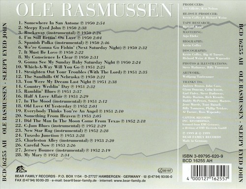 OLE RASMUSSEN SLEEPY EYED JOHN NEW CD - 第 1/1 張圖片
