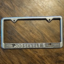 Chevrolet Roosevelts Palatine Bridge Vintage Metal License Plate Frame Chevrolet Roosevelts Palatine Bridge Vintage Metal License Plate Frame