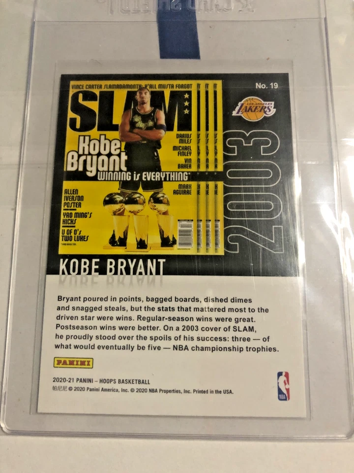 2020-21 Panini NBA Hoops KOBE BRYANT #19 SLAM Black SP - Image 2 of 2
