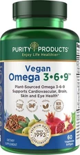Purity Products Omega 3-6-9 Vegan and Vegetarian Formula - 5 in 1 Essential Acid