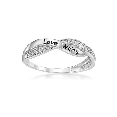 925 Sterling Silber Love Waits Purity Ring mit 0,10 cttw Diamanten feiner Schmuck