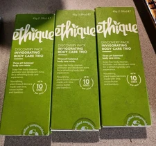 Lot Of 3 Discovery Pack Invigorating Bodycare Trio 1.59 Oz  by Ethique. 