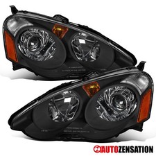Fit 2002-2004 Acura Rsx Dc5 Black Projector Headlights Lamps Leftright 02 03 04