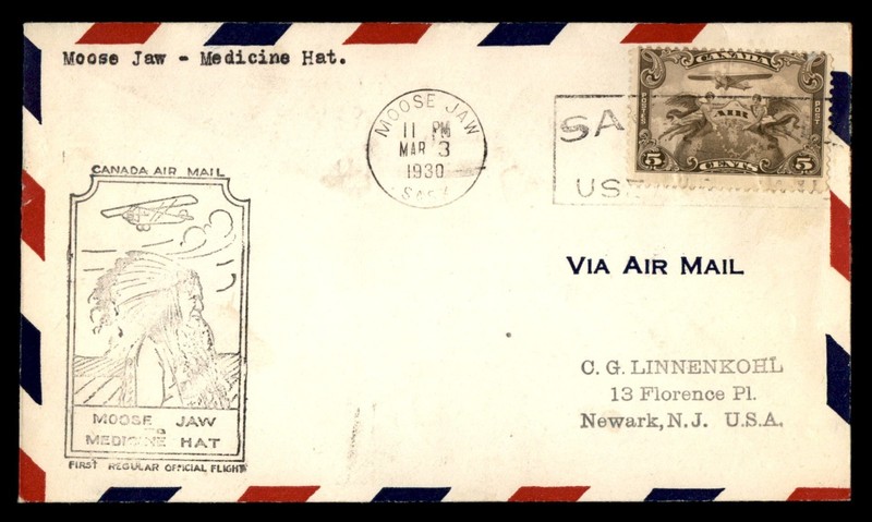 Mayfairstamps Canada Flight 1930 Moose Jaw to Medicine Hat Indian Cover aaz_6011
