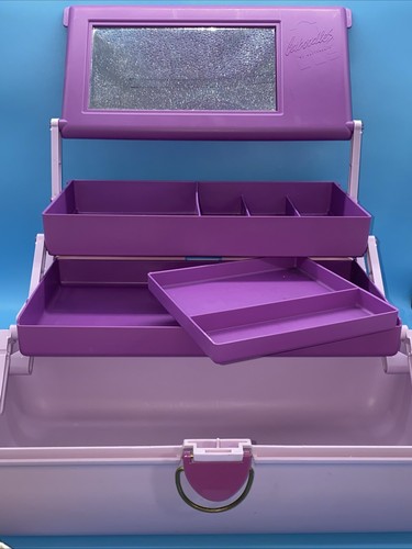 Caboodles of California Lavendel-Lila Kosmetiktragetasche mit Spiegel & Tablett Vintage - Bild 9 von 15