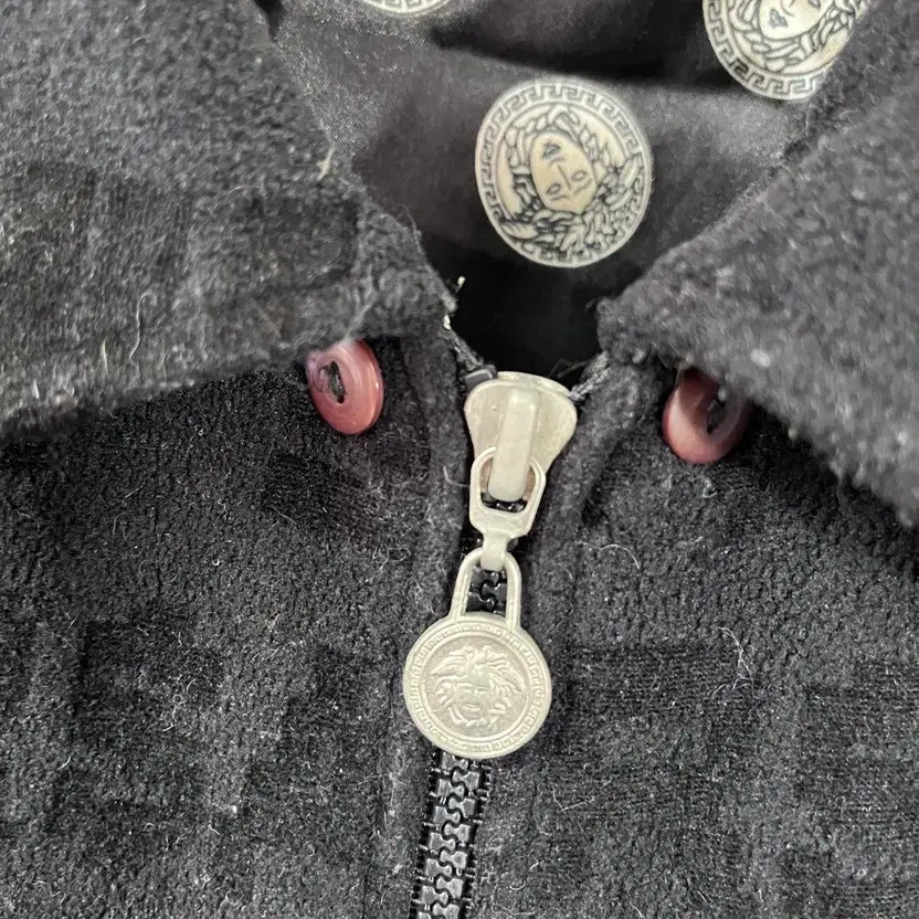 Versace Black Logo Pattern Jacket - Luxury Design… - image 10