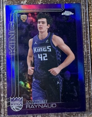 2025-26 Topps Chrome Basketball Update Maxime Raynaud #193 Purple Refractor /75