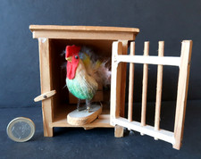 Jouet Mecanique Poulailler Sonore avec Coq La Ferme Rooster Coop Allemagne 1930