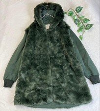 Zadig & Voltaire Fur Hooded Sweat Coat Womens XS Khaki Luxury Casual Jacket