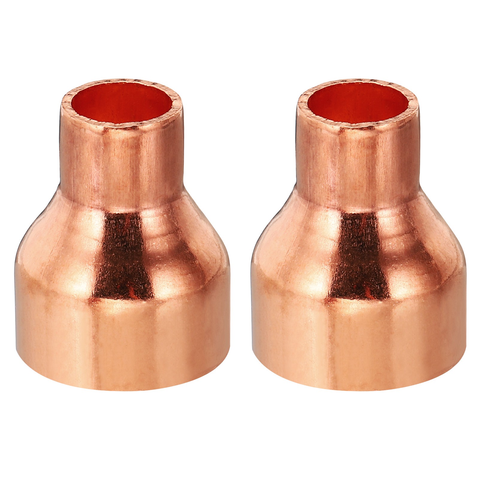 2 Pcs 1" to 1/2" ID Copper Reducer 99.9% Pure Copper Coupling Pressure Fitting