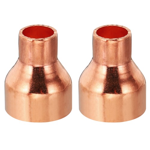 2 Pcs 1" to 1/2" ID Copper Reducer 99.9% Pure Copper Coupling Pressure Fitting