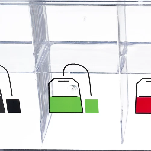 Caja té 6 compartimentos Dispensador bolsas té plástico Organizador infusiones - Imagen 7 de 9