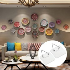 Disc Plate Hanger Picture Hanging Self Adhesive Stick on Invisible Hook 2 Shape