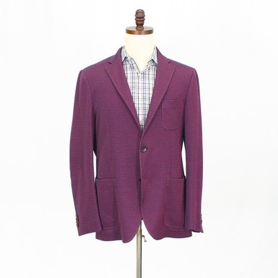 ETRO 44R Red Sport Coat Blazer Jacket HT 2-Button Cotton Blend