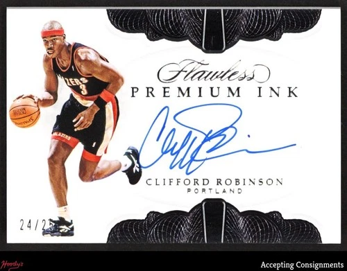 2018-19 Panini Flawless Premium Ink #3 Clifford Robinson AUTO BLAZERS 24/25