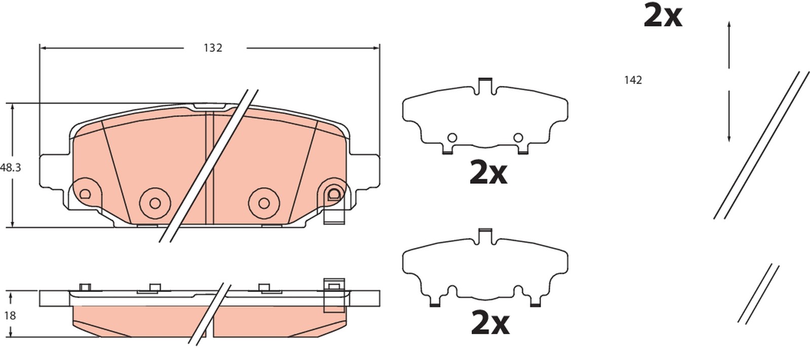 Für TRW GDB2461 HAM PADS.