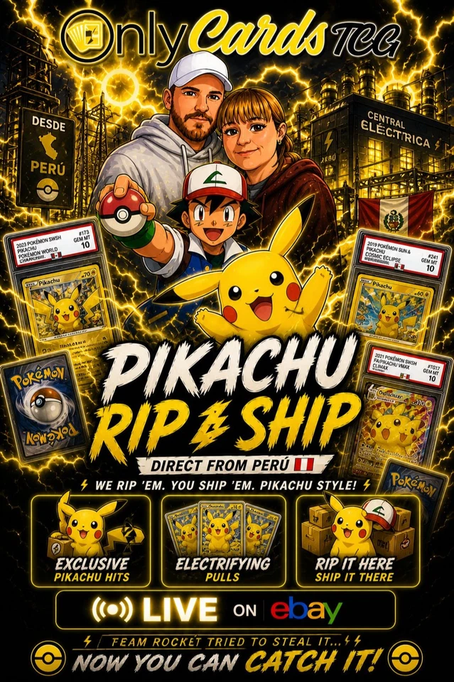 OnlyCardsTCG Pokemon Stream - We're Back!!!! *Pikachu from Peru*