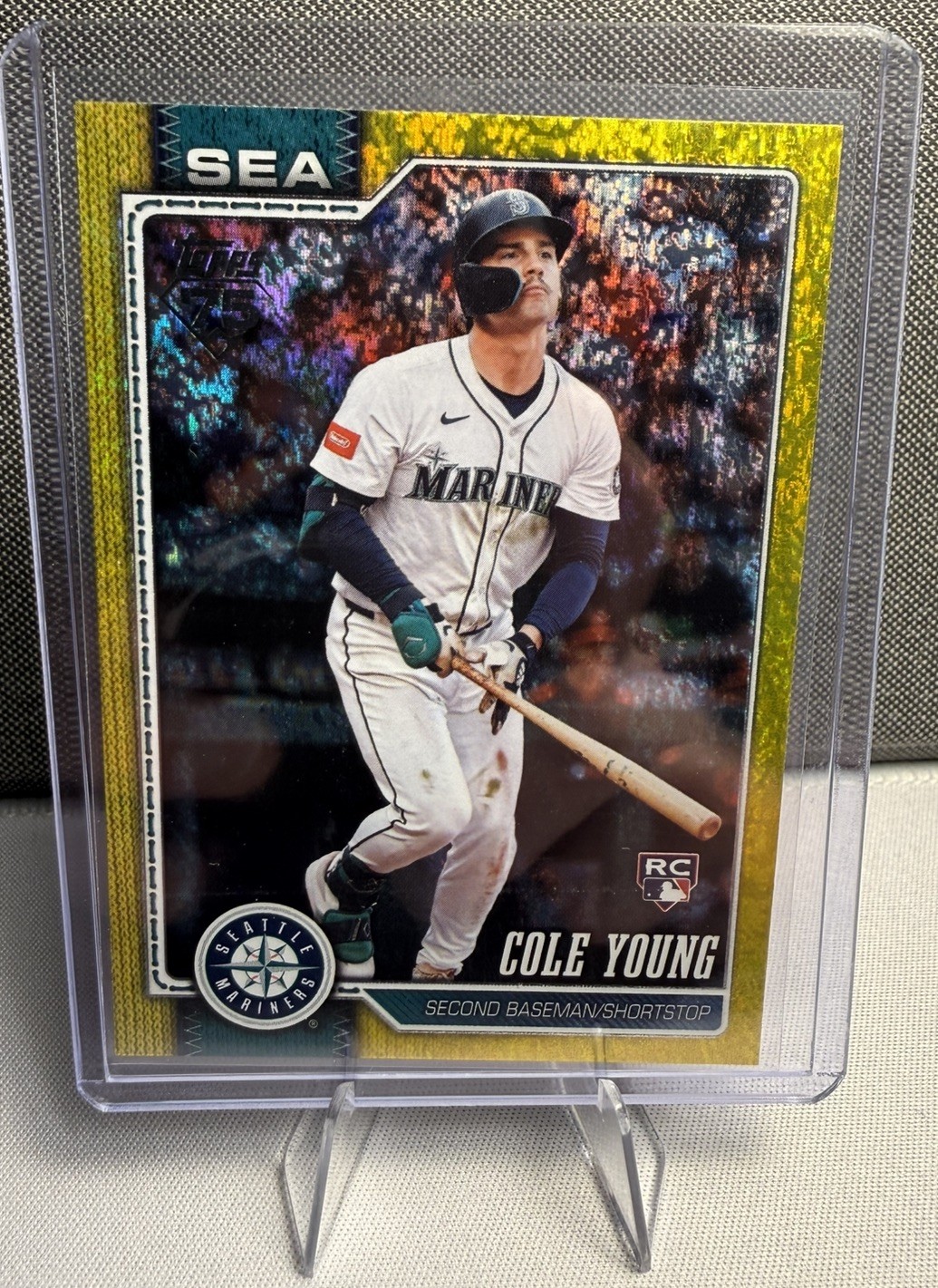 2026 Topps Series 1 #129- Cole Young - RC Yellow Holo Foil /399 
