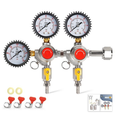 #ad Two System CO2 Regulator Dual Output Keg Regulator Beer Regulator CGA 320 Keg... $83.47