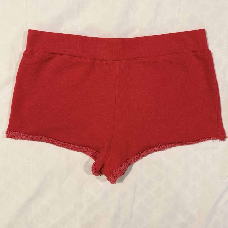 Vintage Y2K Forever 21 Red Terry Cloth Hot Mini Shorts Active Lounge 90s Booty - Image 2 of 4