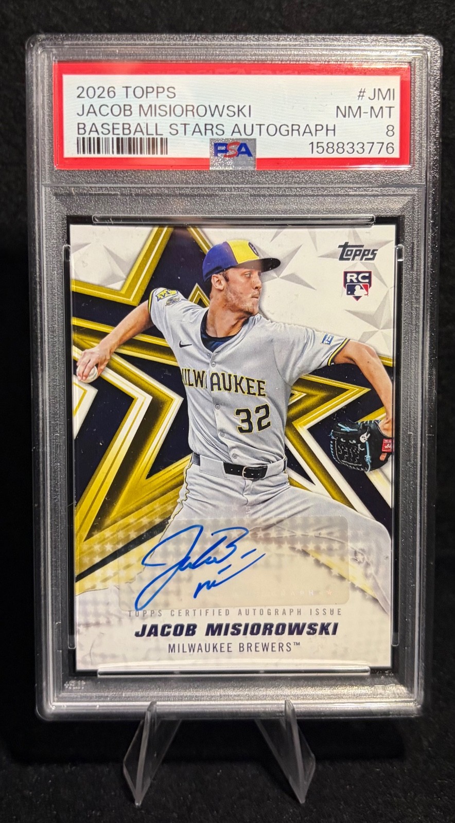 JACOB MISIOROWSKI - 2026 Topps Series 1 ROOKIE Baseball Stars Autograph *PSA 8*