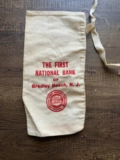 Canvas Bank Cash Bag The First National Bank of Bradley Beach NJ