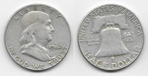 1962 D Franklin half dollar 50 cents 50c very fine VF Denver