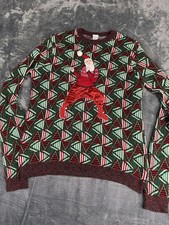 Dancing Santa Christmas Sweater Holiday Classics XXL Red Green Pattern